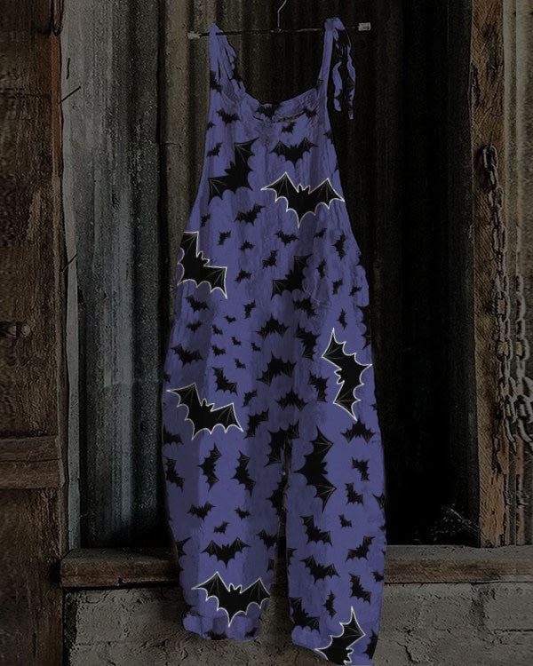Women's Halloween Night Bat Jumpsuit