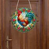 Diamond Painting Suncatcher Rooster Pendant For Window Door Garden Decor