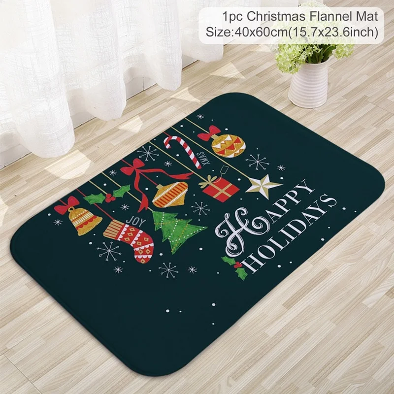 2023 Christmas Door Mat Flannel Outdoor Carpet