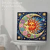 (25x25cm)DIY Sun Moon Framed Handmade Pearl Painting Art Craft Kit Living Home Decor