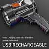Solar USB Rechargeable LED Flashlight Camping Torch for Camping Hiking Emergency