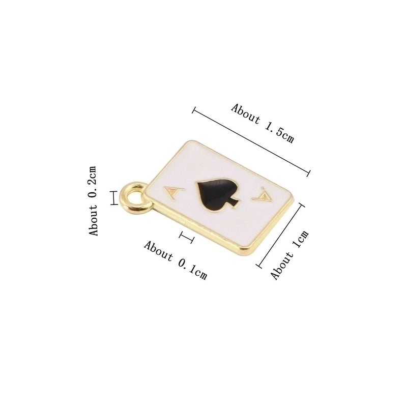 10 Pieces Minimalist Poker Alloy Enamel Pendant Jewelry Accessories
