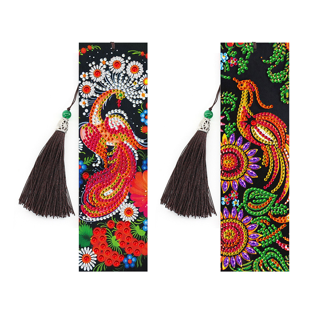 

Peafowl-2pcs Bookmark Peacock Cross Stitch Leather Book Marks-, 501 Original