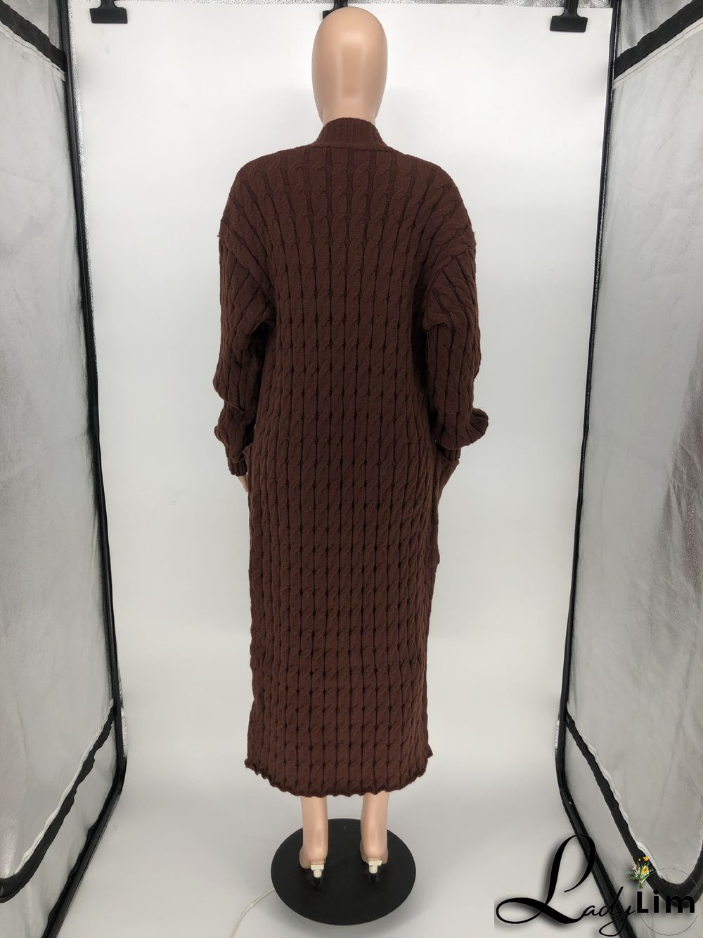 Women Winter Long Sleeve Plush Long Sweater Jacket