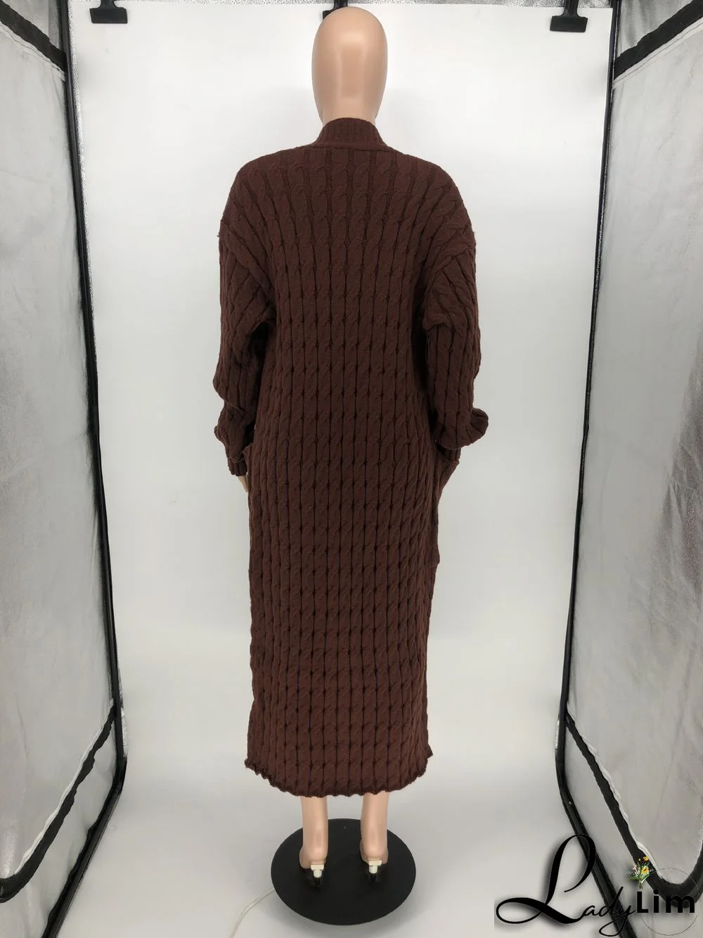 Women Winter Long Sleeve Plush Long Sweater Jacket