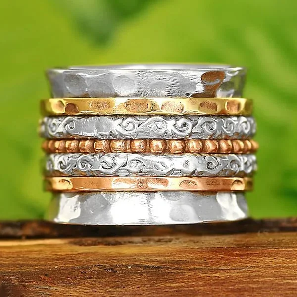 🔥 Last Day Promotion 49% OFF🎁Bohemian Meditation Wide Band Spinner Ring