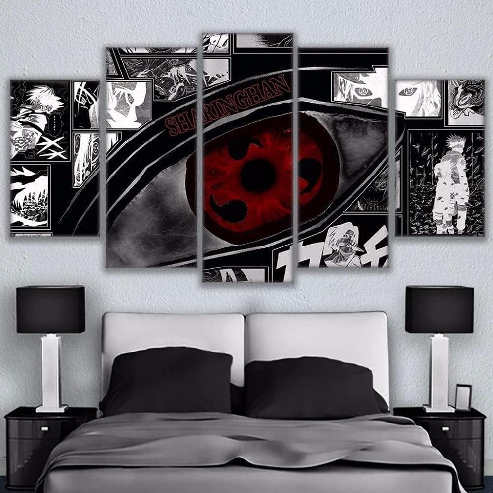 5 Pieces Canvas Painting Wall Art Anime Painting Modern Pictures Framed Artwork Poster for Living Room Bedroom Framed Home Decor The Room Ready to Hang