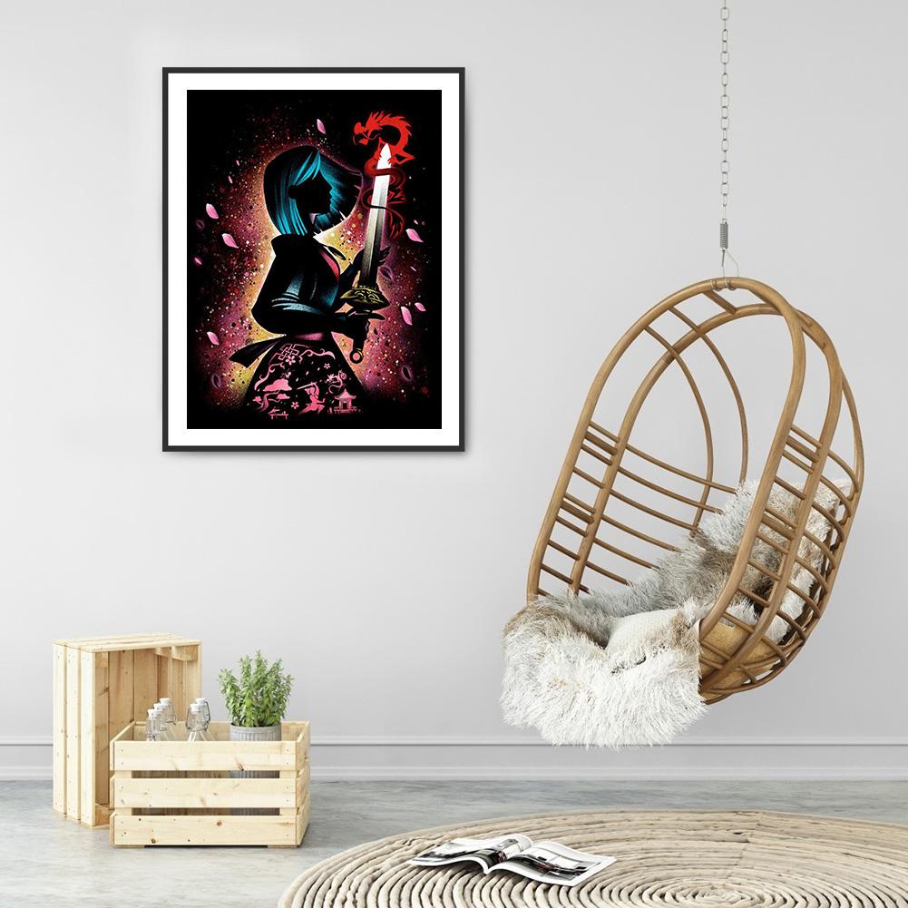 

(Multi-Size) Princess Silhouette - Round/Square Drill Diamond Painting, Square diamond 50*60cm, 501 Original