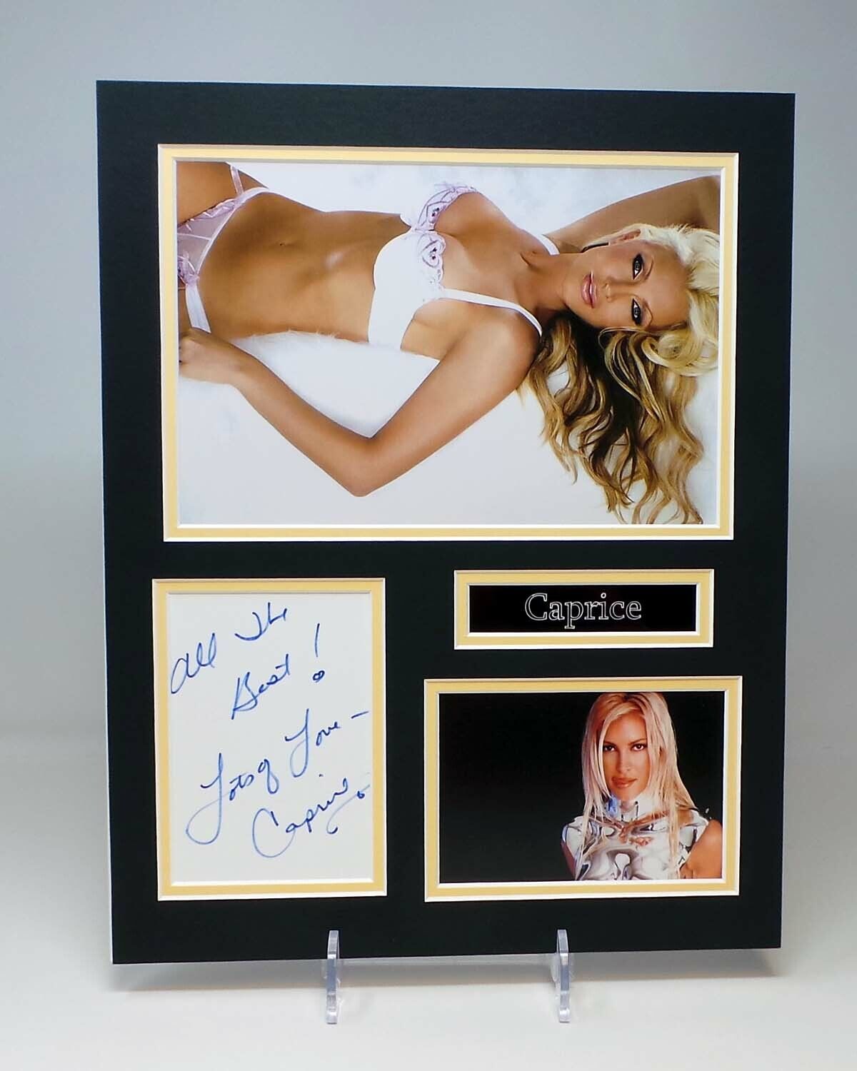 Caprice Signed Mounted Sexy Photo Poster painting Display AFTAL RD COA Model TV Personality