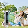 Tower Fan USB Charging Bladeless Wireless Desktop Fan for Home Bedroom (White)