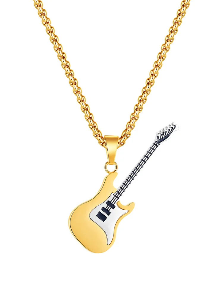 Stylish Personalised Guitar Pendant Necklace