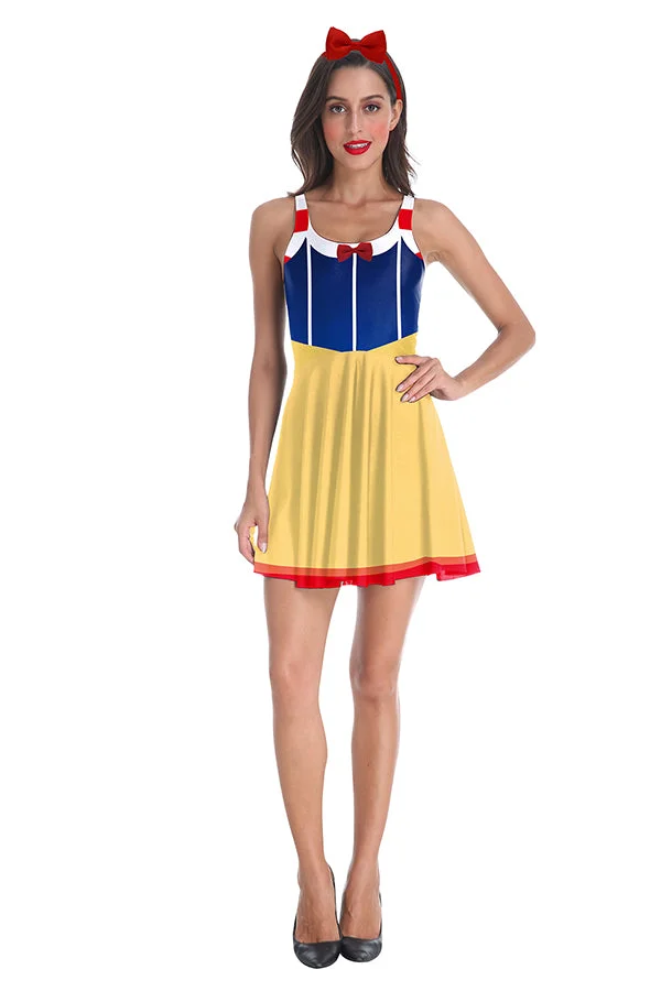Halloween Cute Snow White Adult Costume Yellow-elleschic