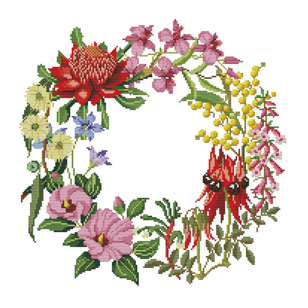

Wreath - 14CT Stamped Cross Stitch - 41*41cm, 501 Original
