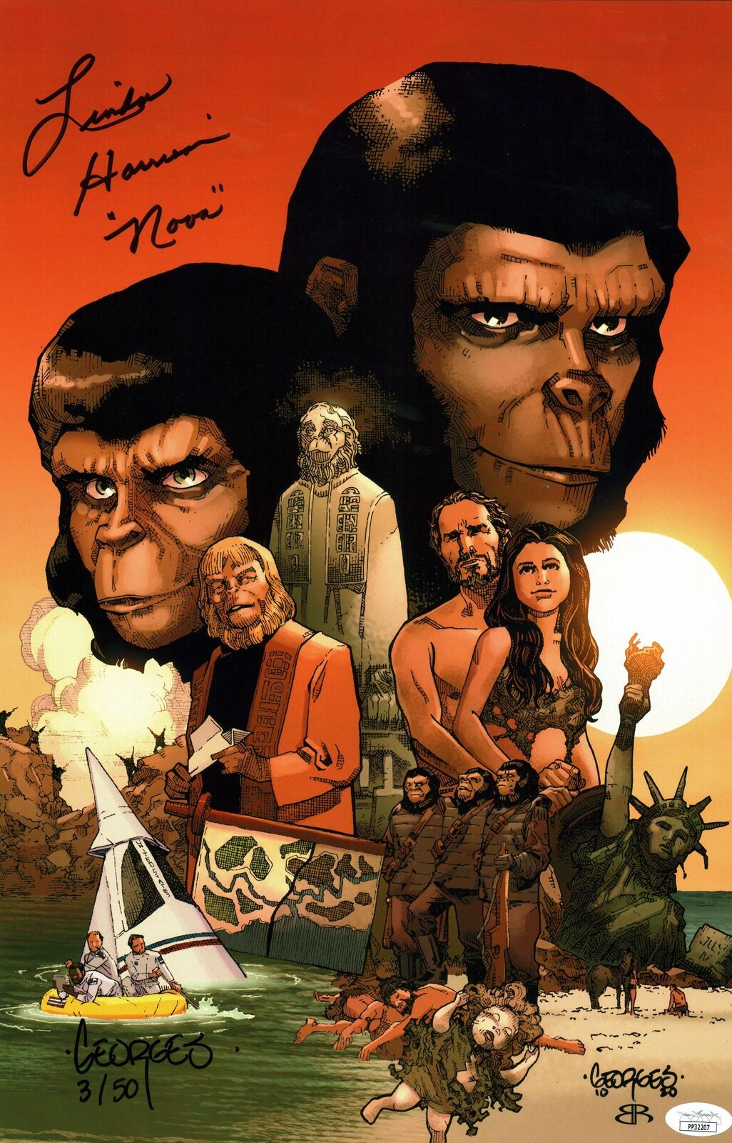 Linda Harrison Nova Planet of the Apes 11x17 Photo Poster painting Poster Signed JSA COA Auto