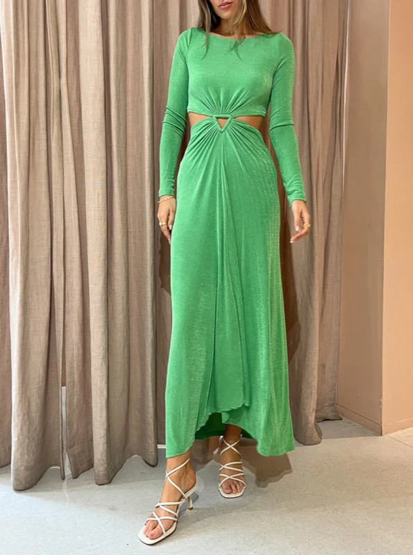 Elegant Pleated Sleeveless Long Dress