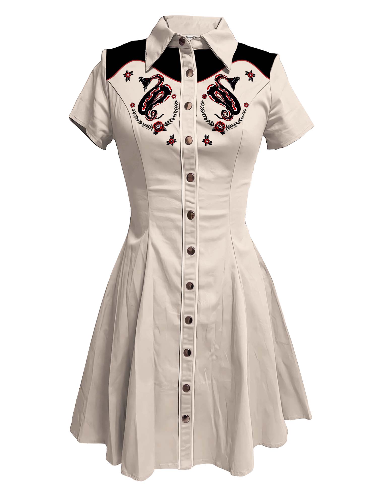 Snake And Flower - 100% Cotton Dress