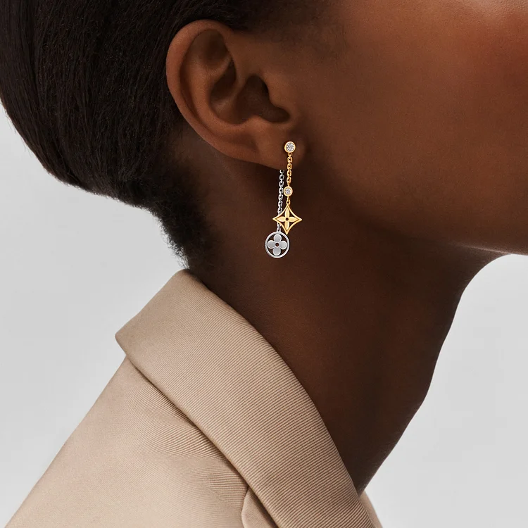 Louis Vuitton Idylle Blossom Reversible Stud Earrings 18K Tricolor