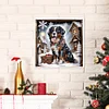 Chiot En Hiver Neige Sp&eacute;ciale Forme Diamant Peinture-30 * 30CM