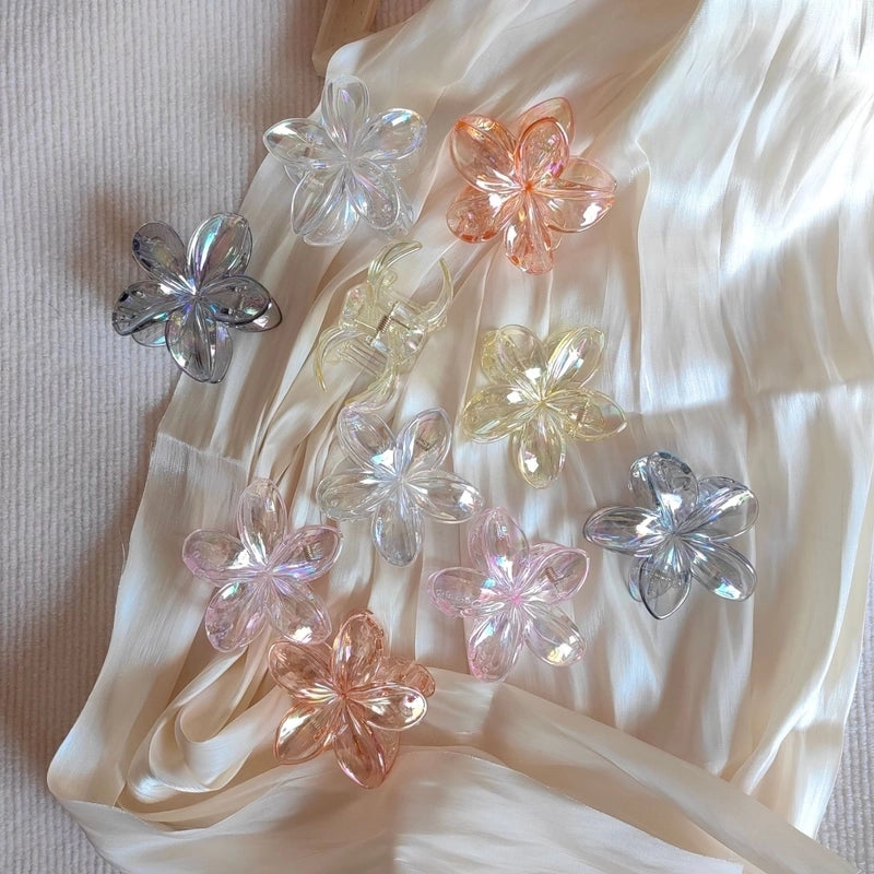 Egg Flower Hairpin Transparent AB Color Grab Hair Shark Clip Gradient Hair Grab Advanced Hair Accessories