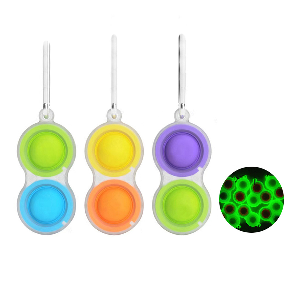 

Silicone Night Glow Push Bubble Pendant Autism Stress Reliever Toys for Kid, 501 Original