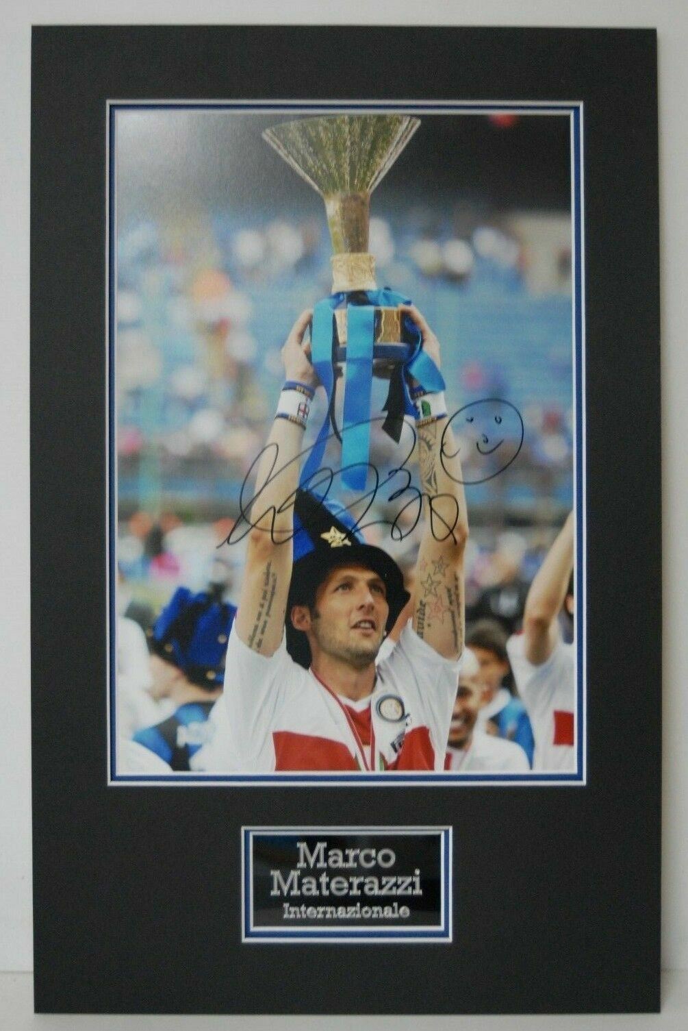 Marco Materazzi Signed 18X12 Mounted Photo Poster painting Inter Milan & ITALY AFTAL COA (B)