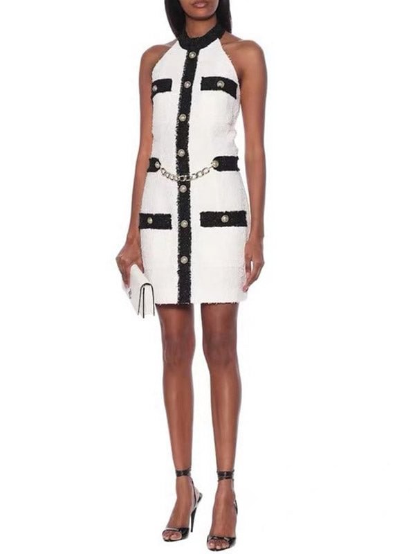 Sleeveless Halter off-Shoulder Vest Dress