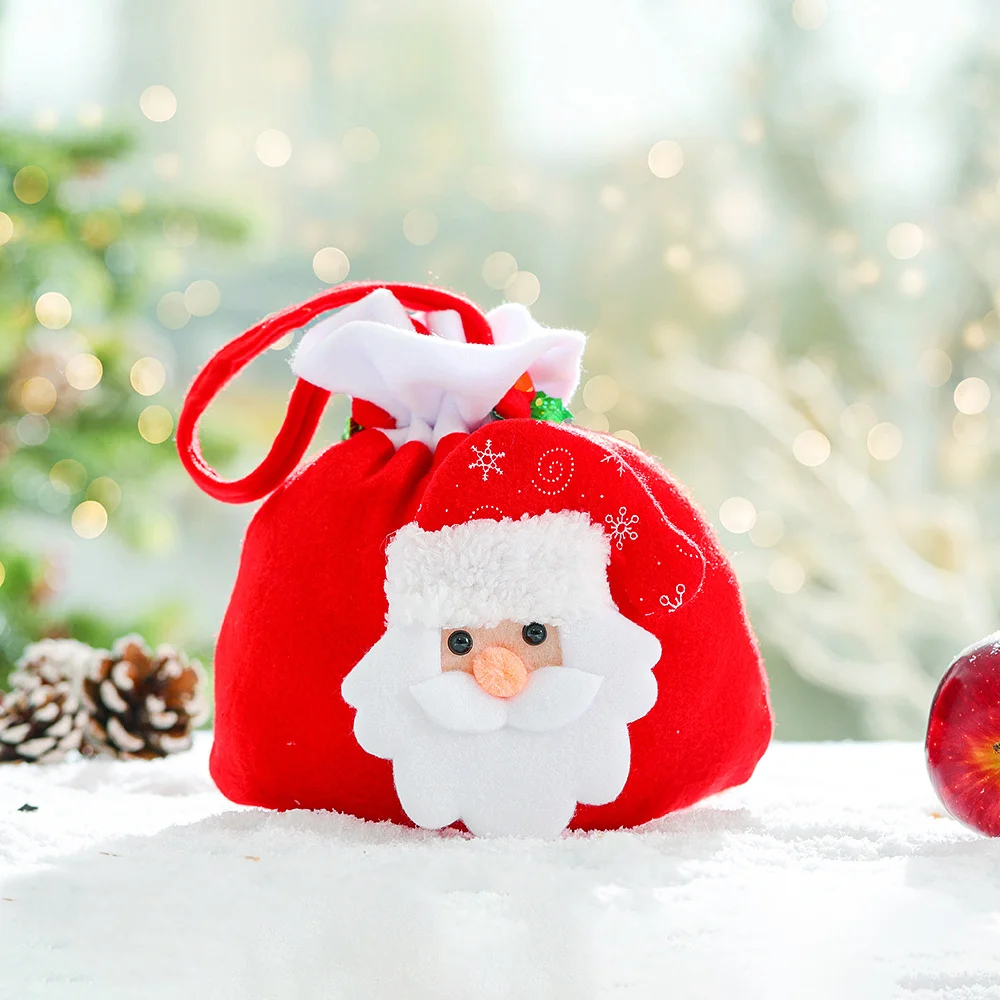 New Christmas creative linen apple bag gift bag ornaments