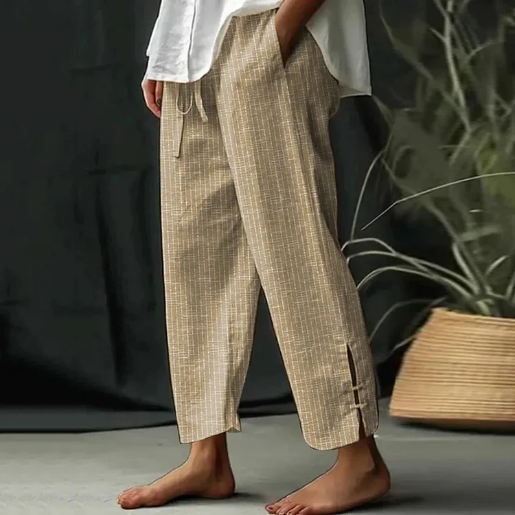 VChics Striped Print Casual Loose Pants