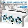 Solar Car Exhaust Fan with 3 Air Outlets Car Radiator Cooling Fan for All Cars