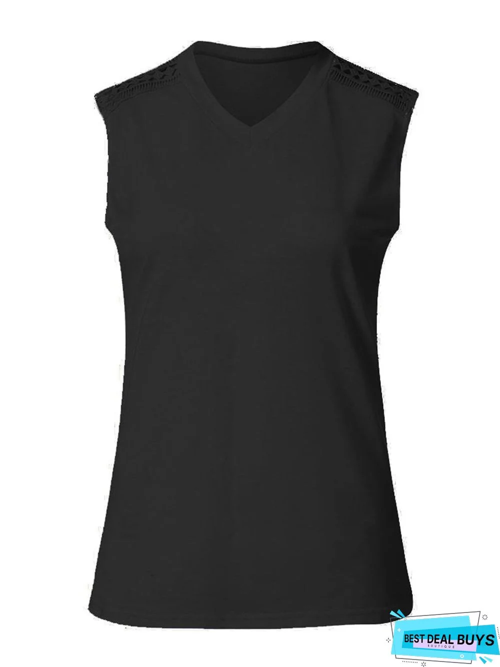 Cotton Casual Plain Sleeveless Shirts & Tops