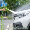 10-Mode Adjustable Garden Hose Nozzle With Coiled Spring Hose