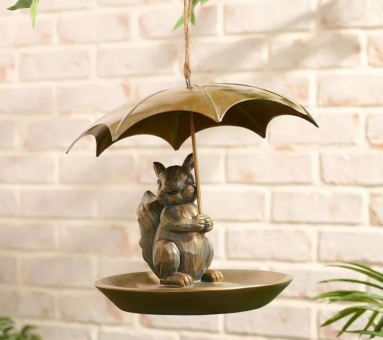 Girl Next Door Animal Bird Feeder with Umbrella 