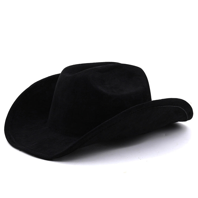 Warped Top Hat Tibetan Top Hat Western Cowboy Hat Sun Hat Men’s And Women’s Suede Hat Knight Hat JAZZ Hat