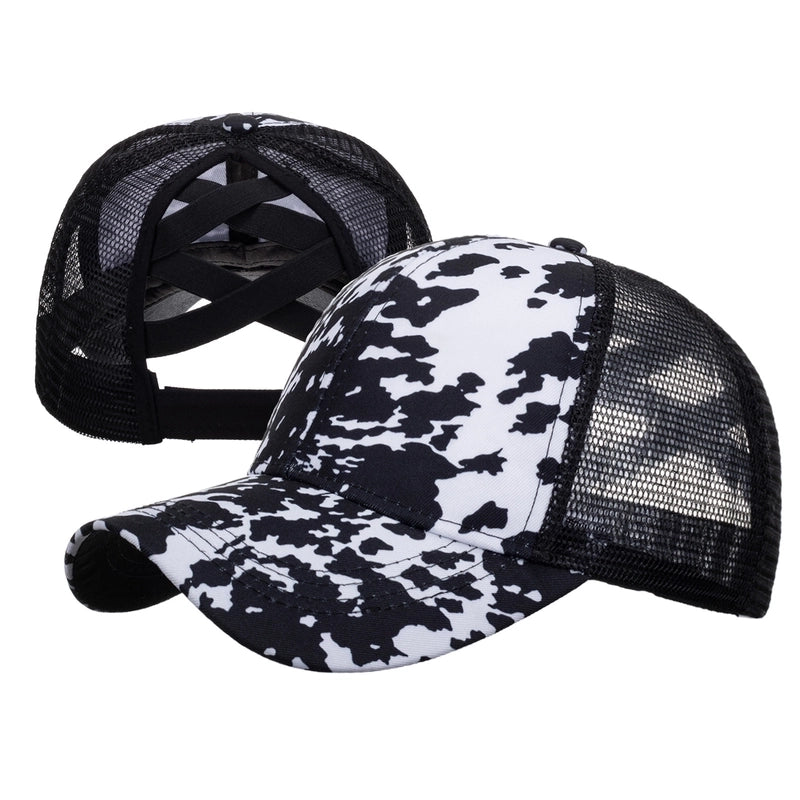 Women’s Fashion Color Block Flower Leopard Baseball Cap