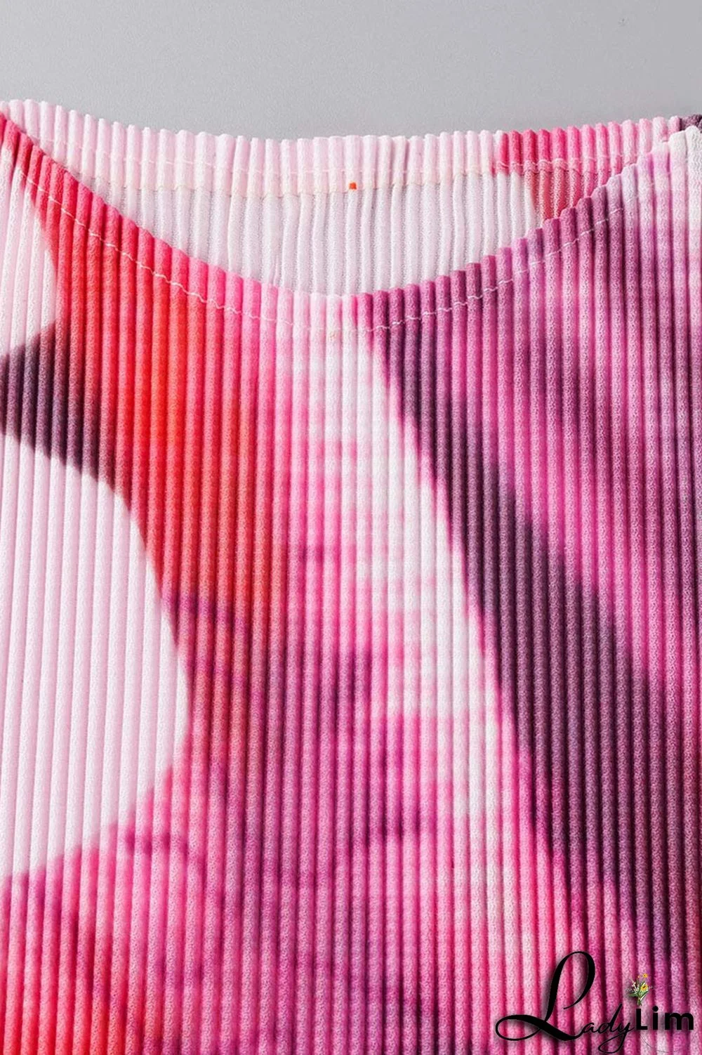 Apricot Casual Elegant Gradual Change Print Patchwork Fold O Neck Short Sleeve Two Pieces