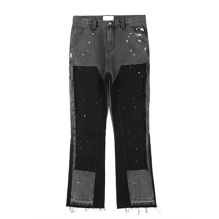 Vintage Casual Retro Patchwork Micro-Flared Jeans
