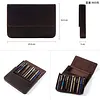 Handmade Crazy Horse Leather Pen Case &ndash; Magnetic Drawer-Style Organizer for Multiple Fountain Pens