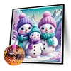 Bonhomme de neige-Perceuse ronde peinture diamant-30 * 30cm