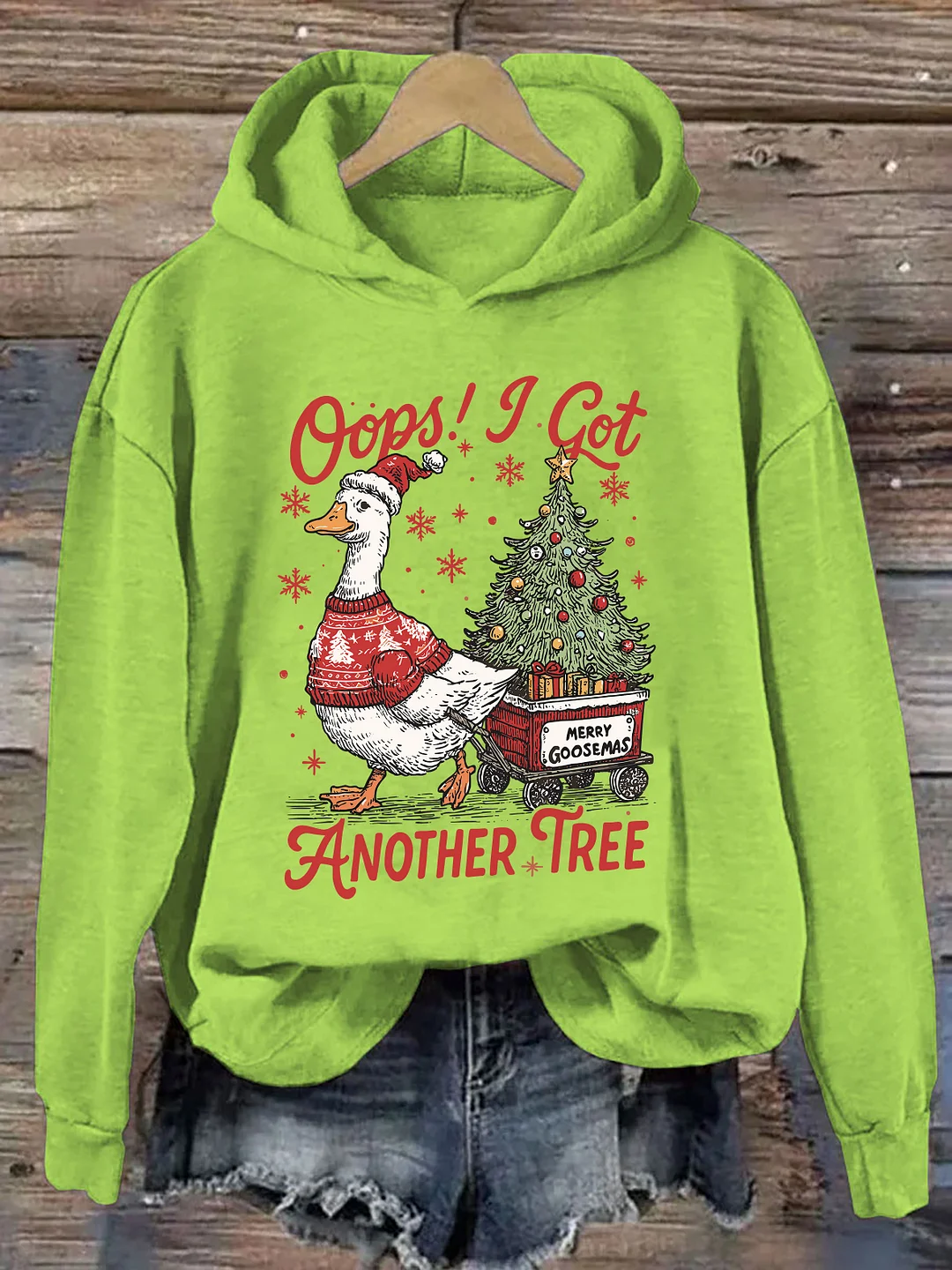 Oops I Got Another Tree Funny Christmas Goose Hoodie