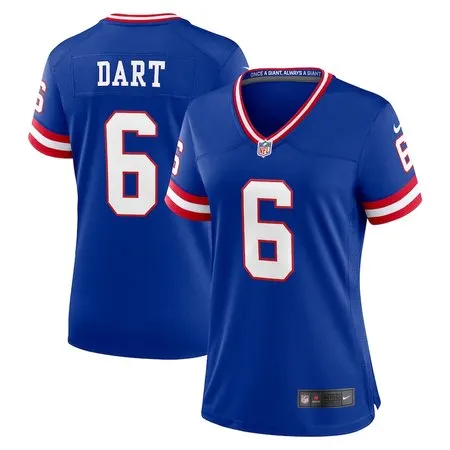 Women's New York Giants #6 Jaxson Dart  Royal Alternate 2 Classic Game Jersey