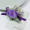 10PCS Purple Wedding Catering Bridal Groom Guests Corsage Boutonniere Wrist Artificial Flower Bouquets