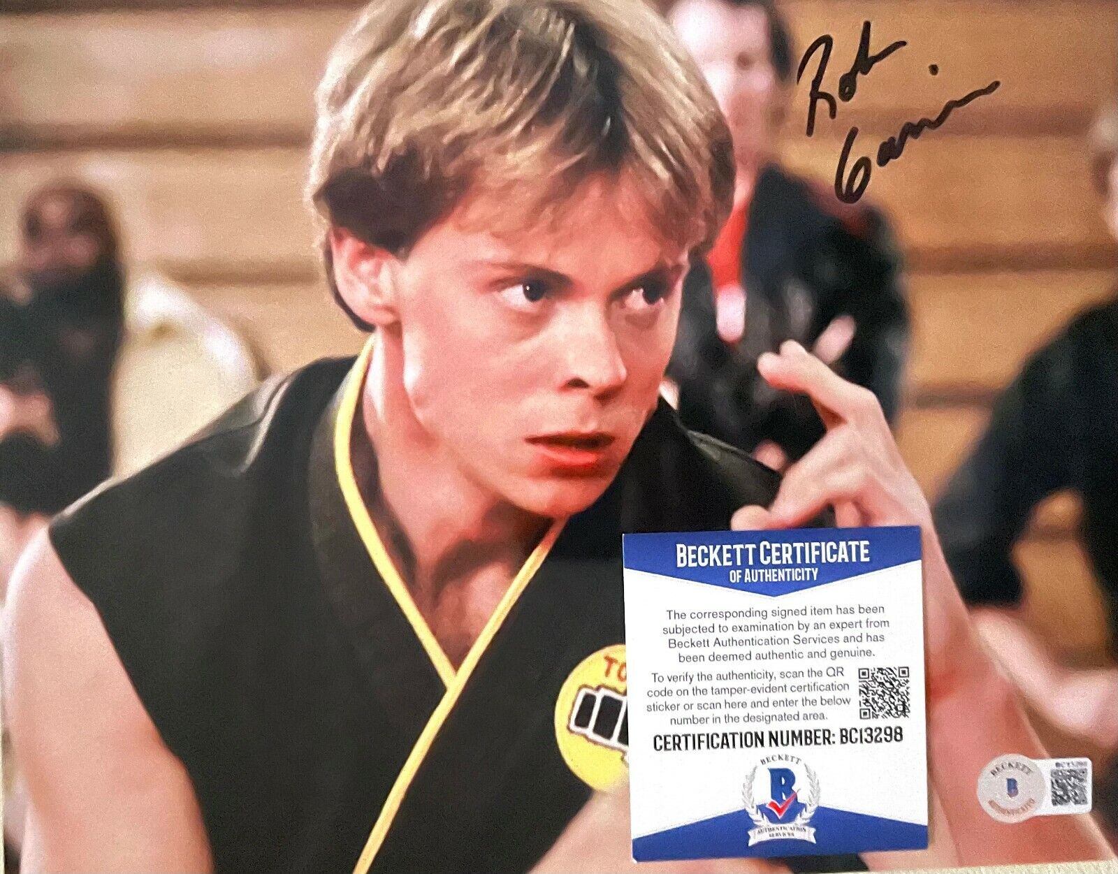 Rob Garrison (1960-2019) Karate Kid Original Signed 8X10 Photo Poster painting w/Beckett COA #2