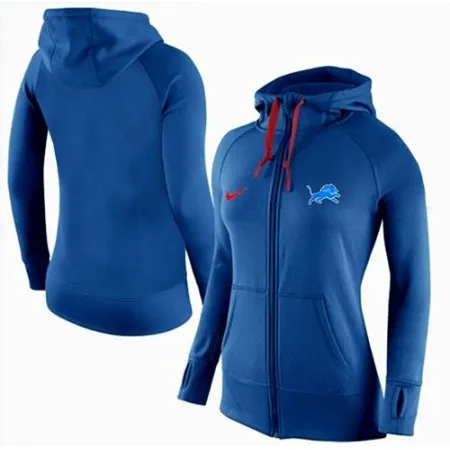 Women's  Detroit Lions Full-Zip Performance Hoodie Blue