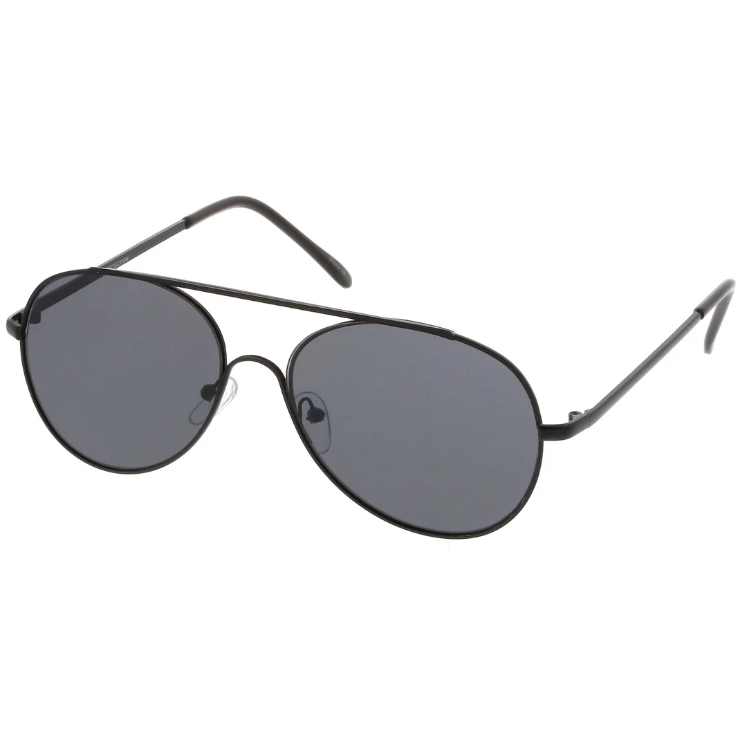 Classic Metal Aviator glasses Crossbar Slim Arms Teardrop Lens 55mm