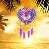 (US Only)Feather Wind Chime Theme 2D/Flat DIY Hanging Diamond Art Eye Pendant Decor