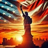 Freiheitsstatue zum Unabhängigkeitstag - runder Bohrer Diamantmalerei - 40*40cm