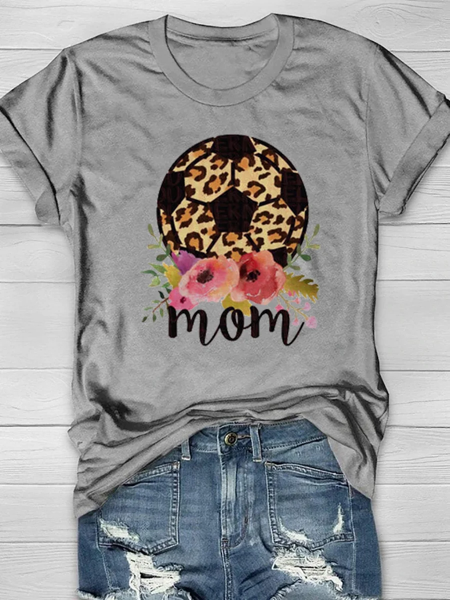 Leopard Baseball Print Cozy Short Sleeve T-Shirt