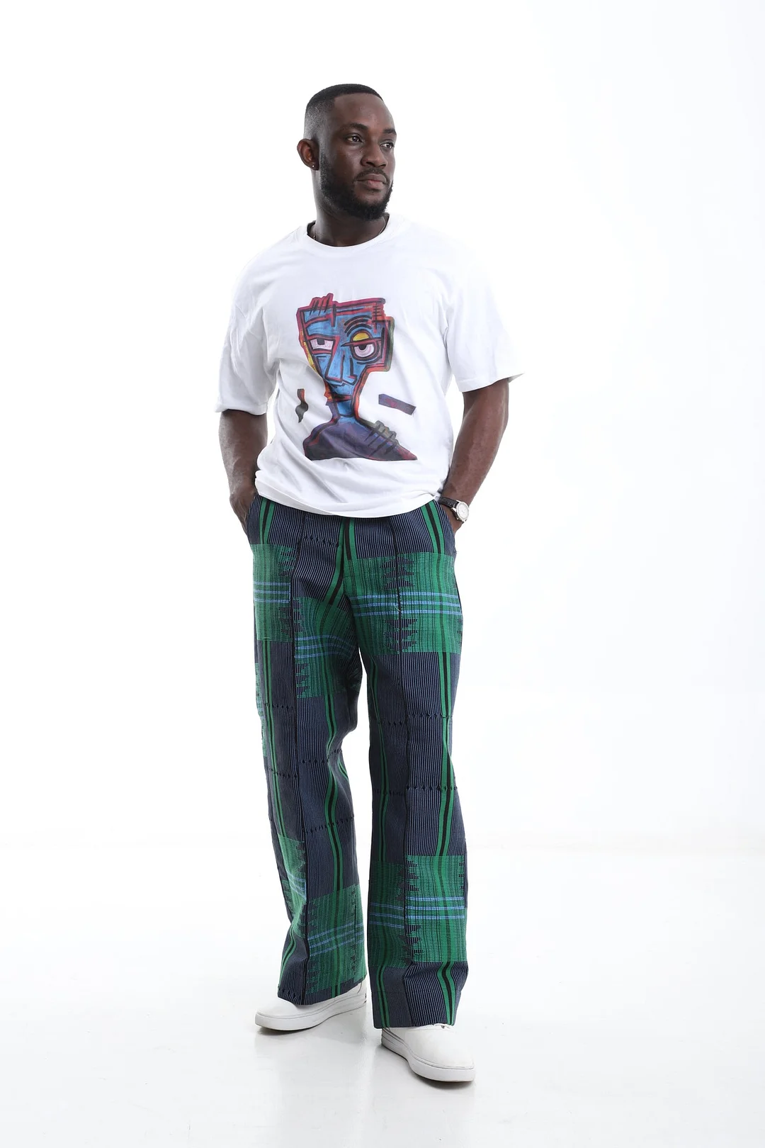 Verde Grid Aso-Oke Trouse-INSPIREUSE