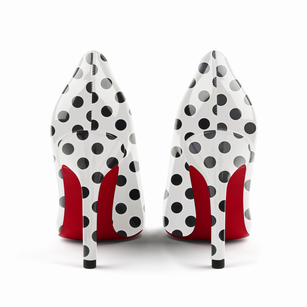 90mm Women's Middle Heels Pointed Toe Red Bottom Suede Pumps-MERUMOTE