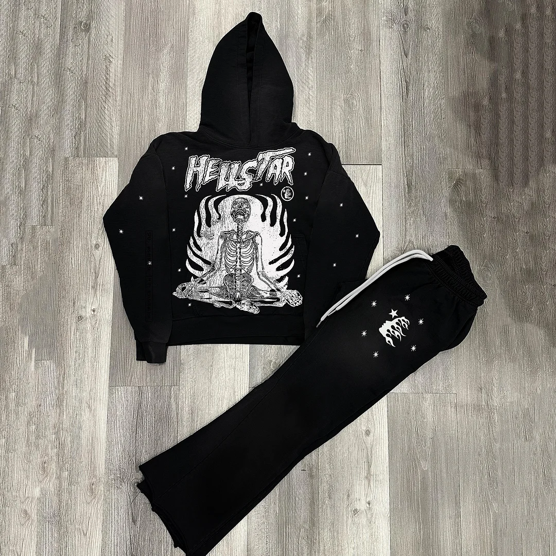 Personalized Hellstar Studios Inner Peace Hoodie & Flared Trousers Two Piece Set